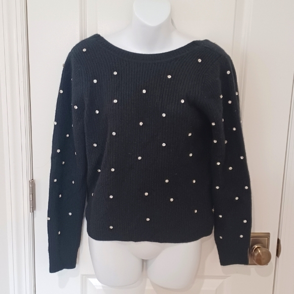 The Cashmere Project Black crystal embellished sweater. M - Picture 1 of 5